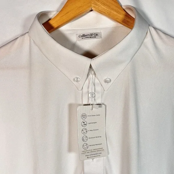 Collars And Co Polo Shirt Mens 3XL Relaxed White Office Wedding Event Business - Picture 6 of 6